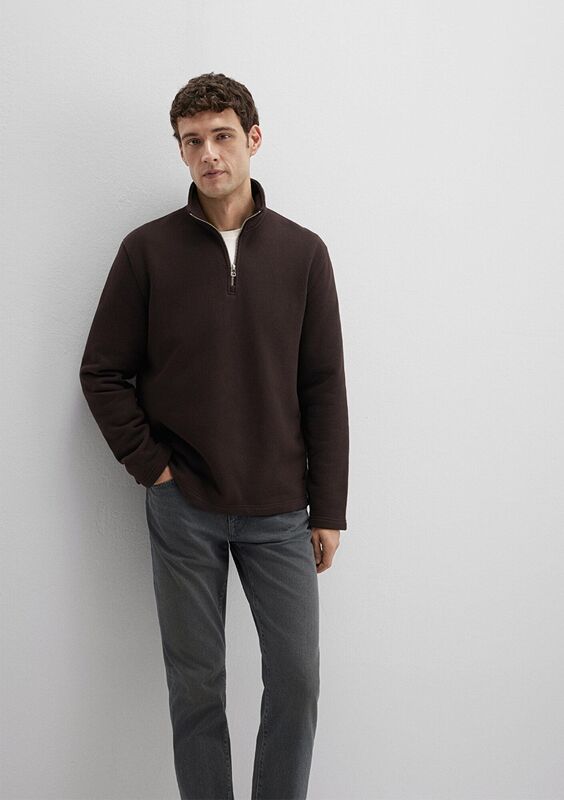 HALF ZIP SWEATSHIRT Erkek Kahverengi Sweatshirt - M0S10519