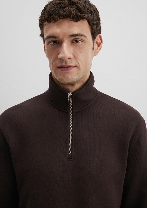 HALF ZIP SWEATSHIRT Erkek Kahverengi Sweatshirt - M0S10519