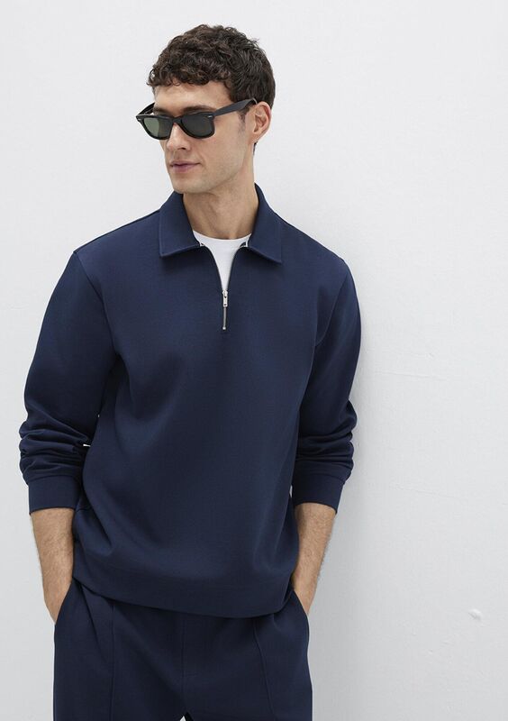 Mavi - HALF ZIP SWEATSHIRT Erkek Mavi Sweatshirt - M0S10382