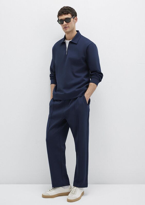 HALF ZIP SWEATSHIRT Erkek Mavi Sweatshirt - M0S10382