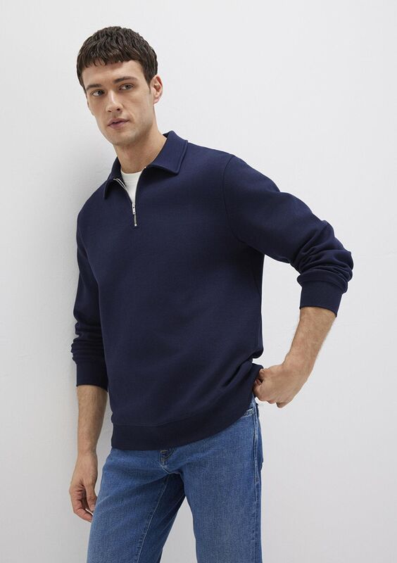 Mavi - HALF ZIP SWEATSHIRT Erkek Mavi Sweatshirt - M0S10414