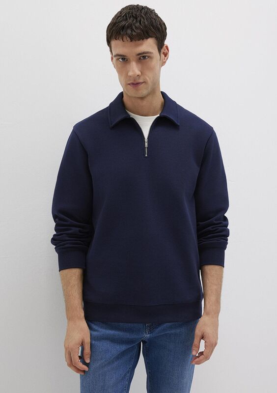 HALF ZIP SWEATSHIRT Erkek Mavi Sweatshirt - M0S10414