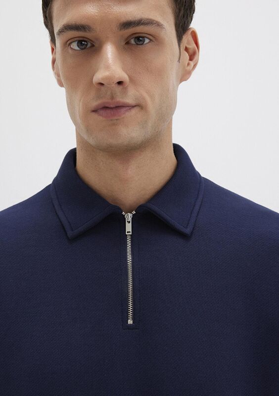 HALF ZIP SWEATSHIRT Erkek Mavi Sweatshirt - M0S10414