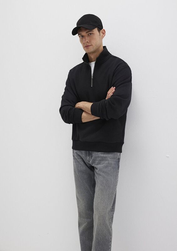 HALF ZIP SWEATSHIRT Erkek Siyah Sweatshirt - M0S10419