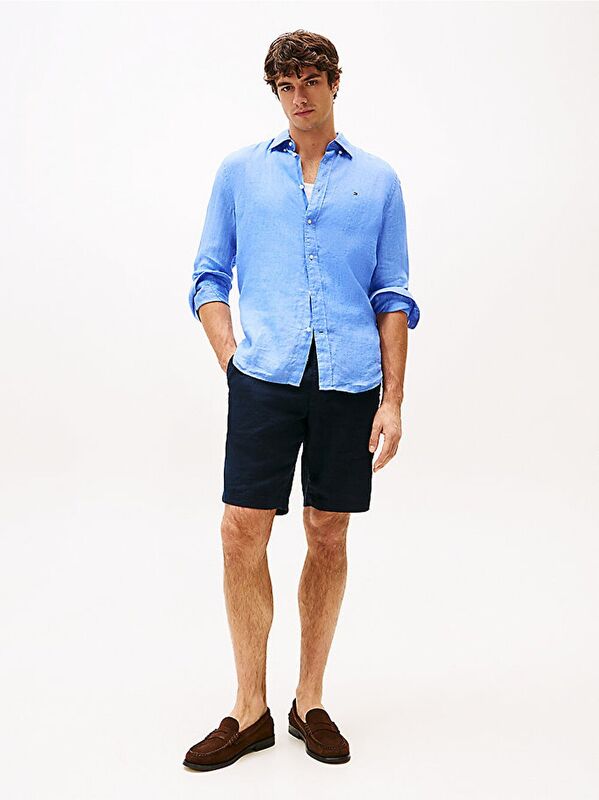 HARLEM PO LINEN SHORT Erkek Mavi Şort - MW0MW37804 HARLEM PO LINEN SHORT Erkek Mavi Şort - MW0MW37804