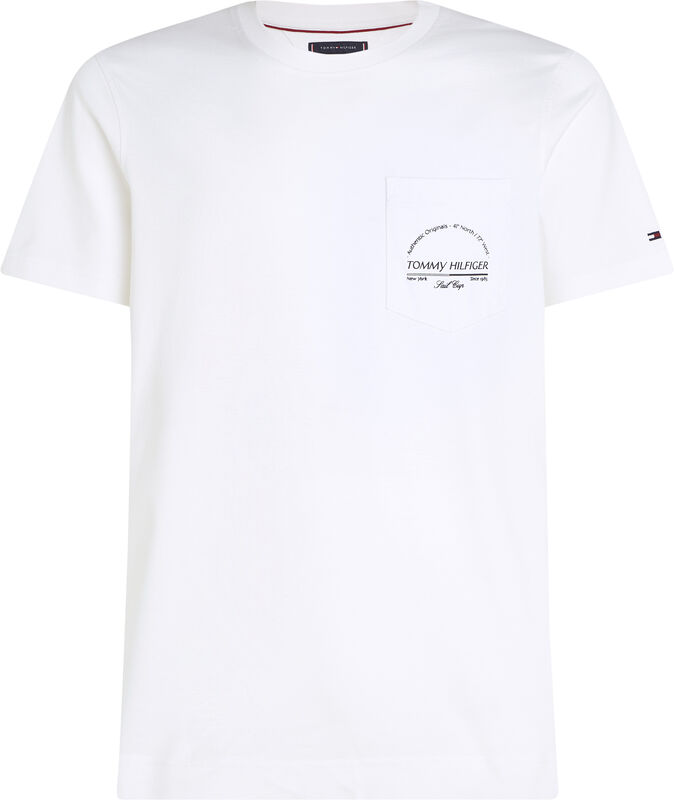 HILFIGER ARCH POCKET TEE Erkek Beyaz T-Shirt - MW0MW38623
