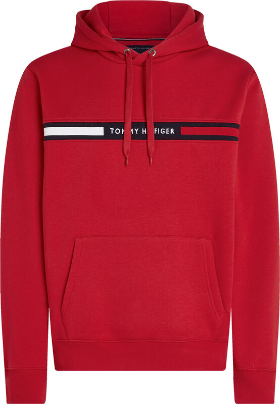 HILFIGER CHEST INSERT HOODY Erkek Kırmızı Sweatshirt - MW0MW37361