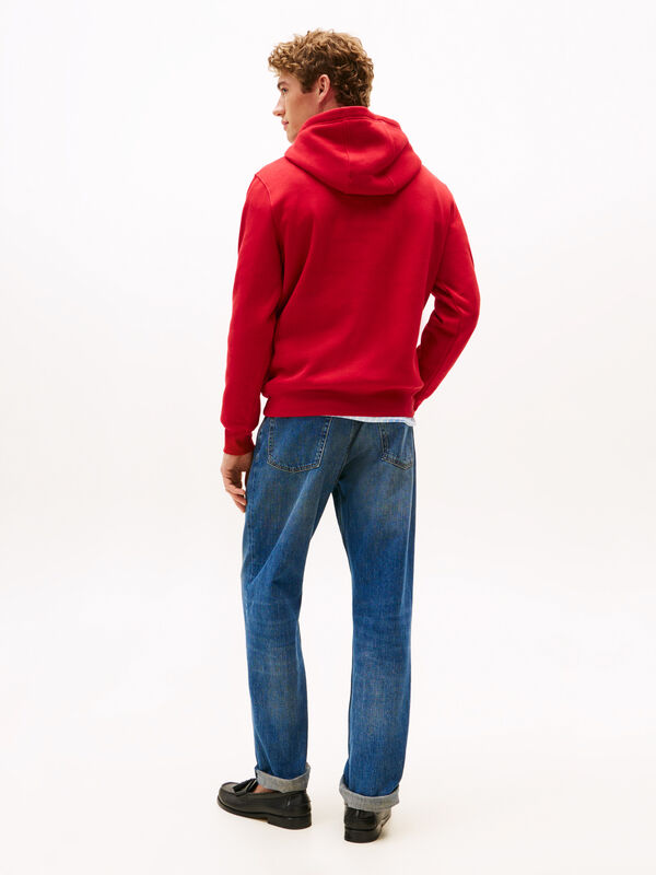 HILFIGER CHEST INSERT HOODY Erkek Kırmızı Sweatshirt - MW0MW37361