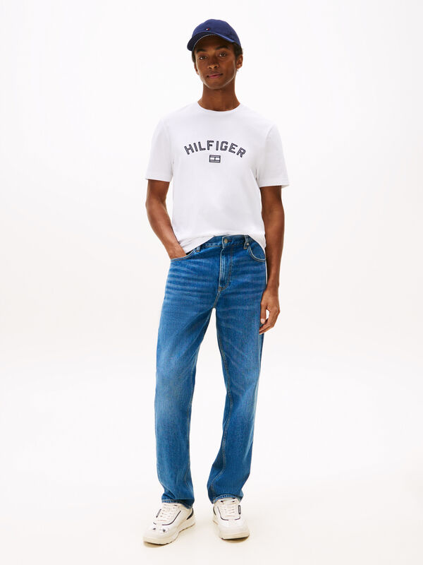 HILFIGER FLOCK TEE Erkek Beyaz T-Shirt - MW0MW39357