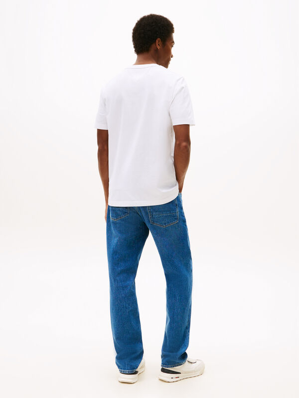 HILFIGER FLOCK TEE Erkek Beyaz T-Shirt - MW0MW39357