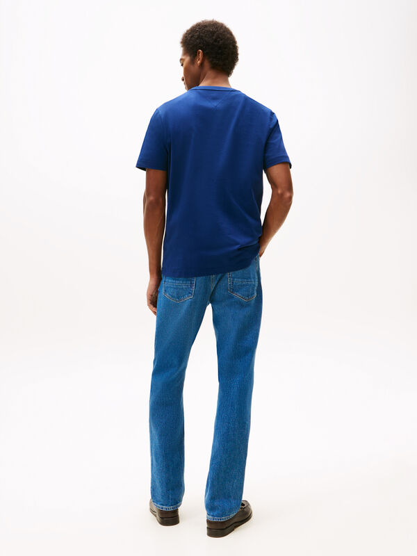 HILFIGER FLOCK TEE Erkek Mavi T-Shirt - MW0MW39357