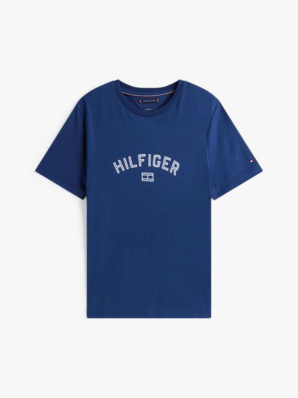HILFIGER FLOCK TEE Erkek Mavi T-Shirt - MW0MW39357