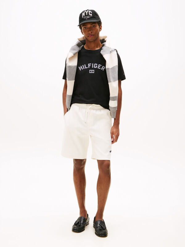 HILFIGER FLOCK TEE Erkek Siyah T-Shirt - MW0MW39357