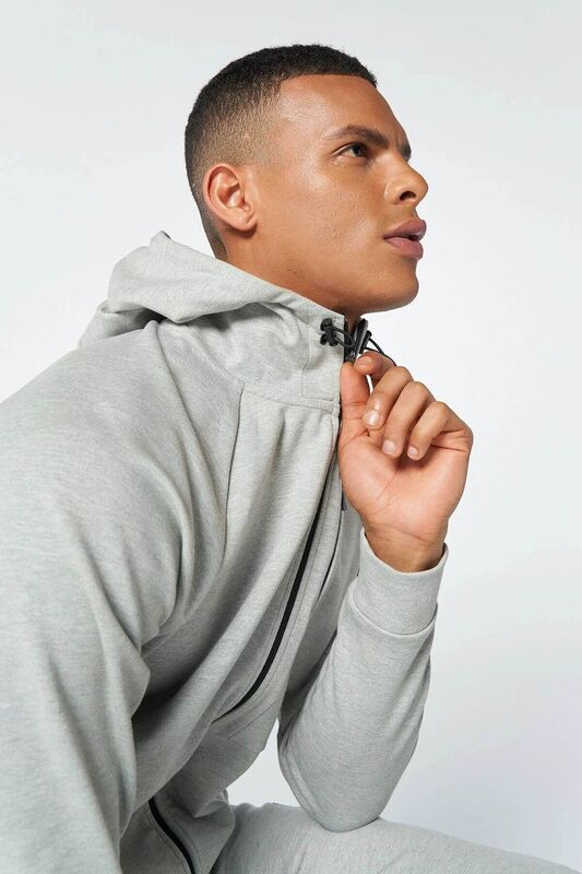 hmlT-MT INTERVAL ZIP HOODIE Erkek Gri Sweatshirt - 921647