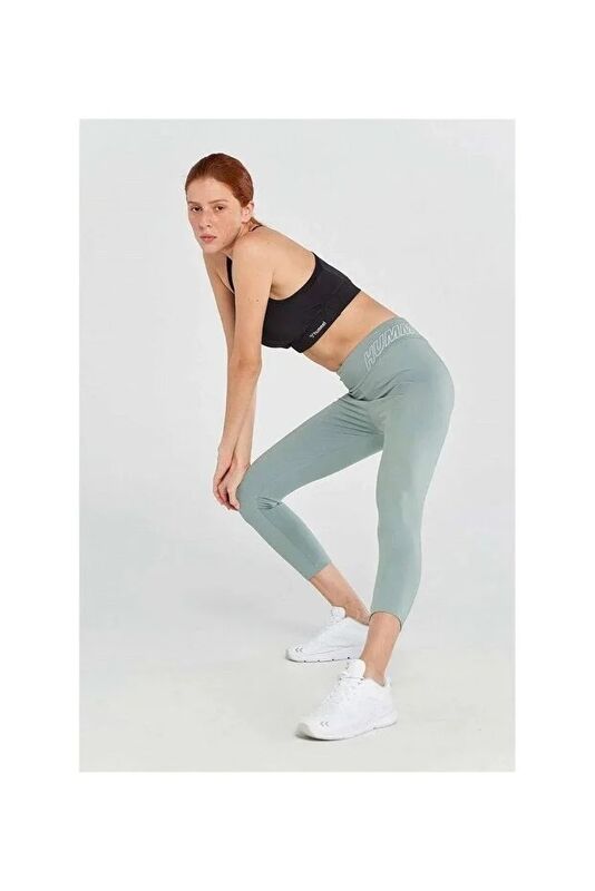 hmlT-TE APEX MID WAIST 7/8 TIGHTS Kadın Yeşil Tayt - 931680-2001