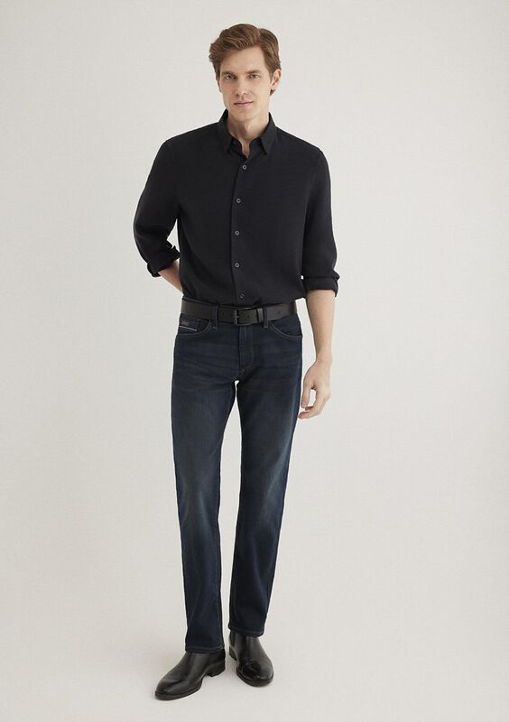 HUNTER Erkek Koyu Mavi Denim Pantolon - M00202