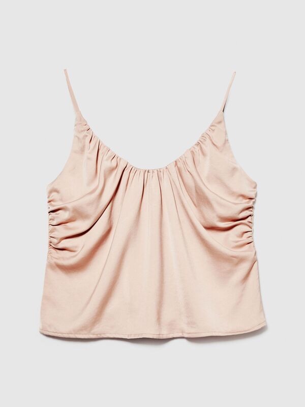 İnce Askılı Derin Büzgü Yakalı Üst Kadın 04W Bluz - 324P51MGLH016