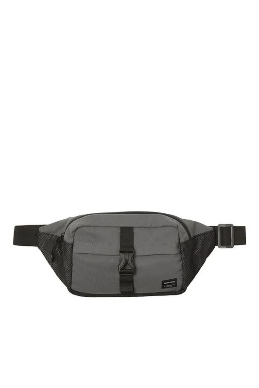 Jack & Jones - JACASHFORD MESH BUMBAG Erkek Siyah Bel Çantası - 12233476