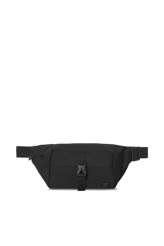 Jack & Jones - JACASHFORD MESH BUMBAG Erkek Siyah Bel Çantası - 12233476