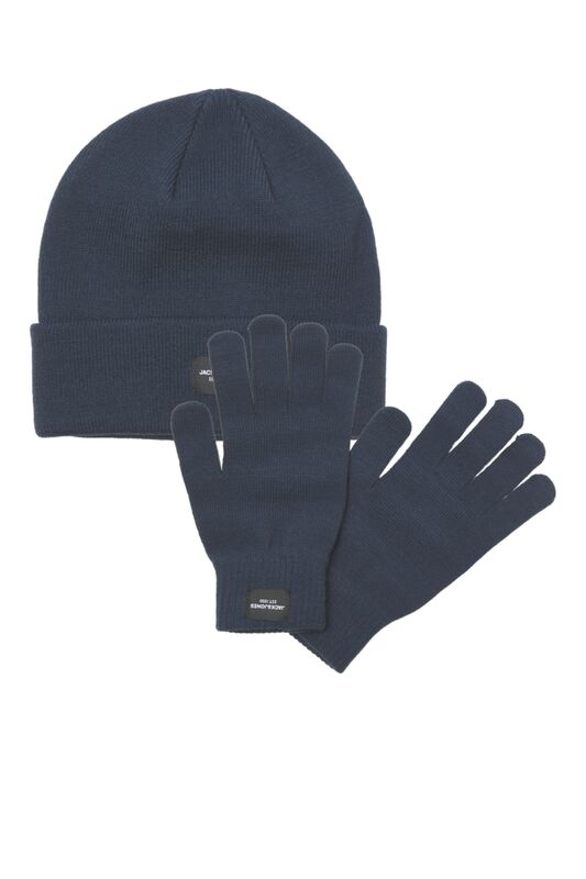 Jack & Jones - JACBEANIE & GLOVE KNIT GIFTBOX Erkek Lacivert Hediye Seti - 12168383