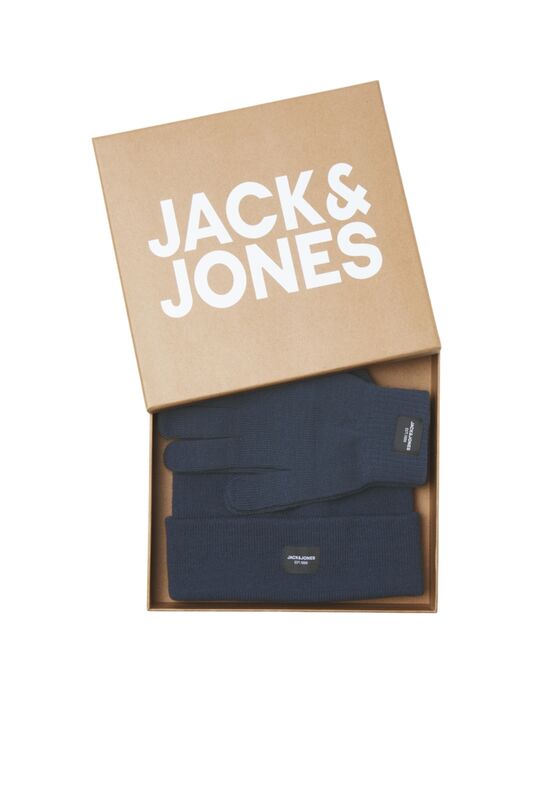 JACBEANIE & GLOVE KNIT GIFTBOX Erkek Lacivert Hediye Seti - 12168383