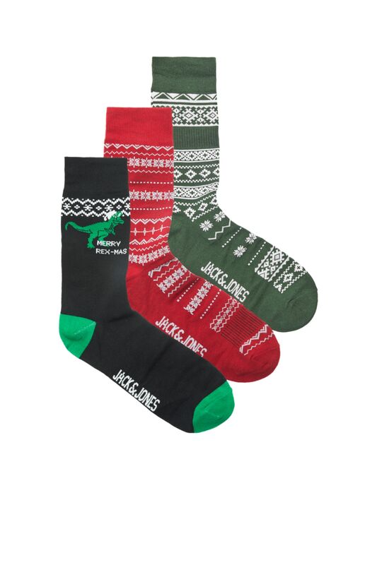 Jack & Jones - Jacrexmas Socks Giftbox Erkek Kırmızı Çorap - 12222810