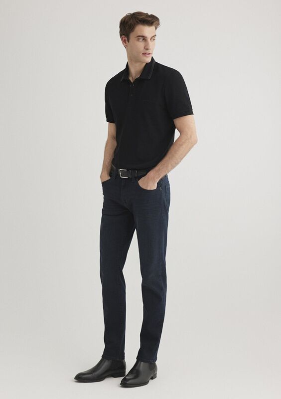 JAKE Lava Smoke Comfort Erkek Siyah Denim Pantolon - M00422