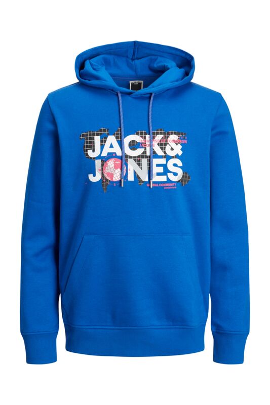 Jack & Jones - JCODUST SWEAT HOOD SN Erkek Mavi Sweatshirt - 12240214