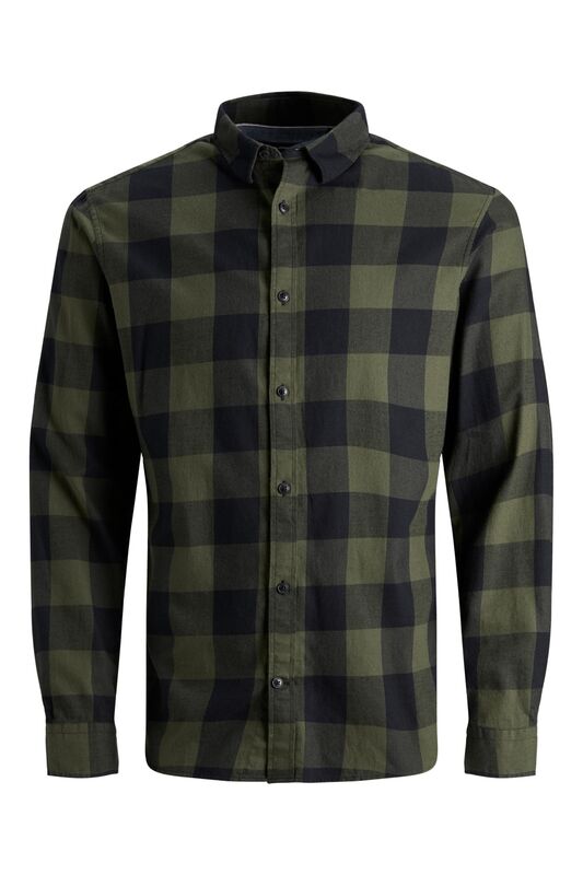 Jack & Jones - Jjegıngham Twill Shirt L/S Noos Erkek Yeşil UK Gömlek - 12181602 Jack & Jones - Jjegıngham Twill Shirt L/S Noos Erkek Yeşil UK Gömlek - 12181602