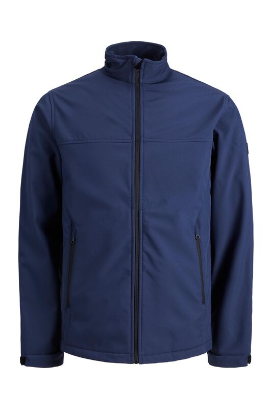 Jack & Jones - JJemarvin Collar Softshell Erkek Mavi Mont - 12212364