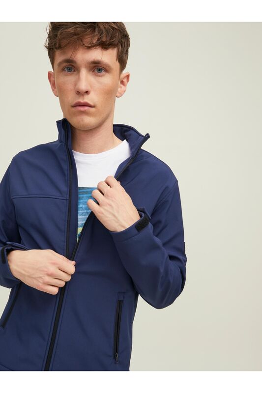 JJemarvin Collar Softshell Erkek Koyu Mavi Mont - 12212364