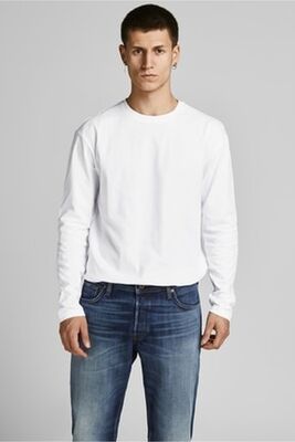 Jack & Jones - Jjenoa Tee O-Neck Ls Noos Erkek Koyu Mavi T-Shirt - 12190128