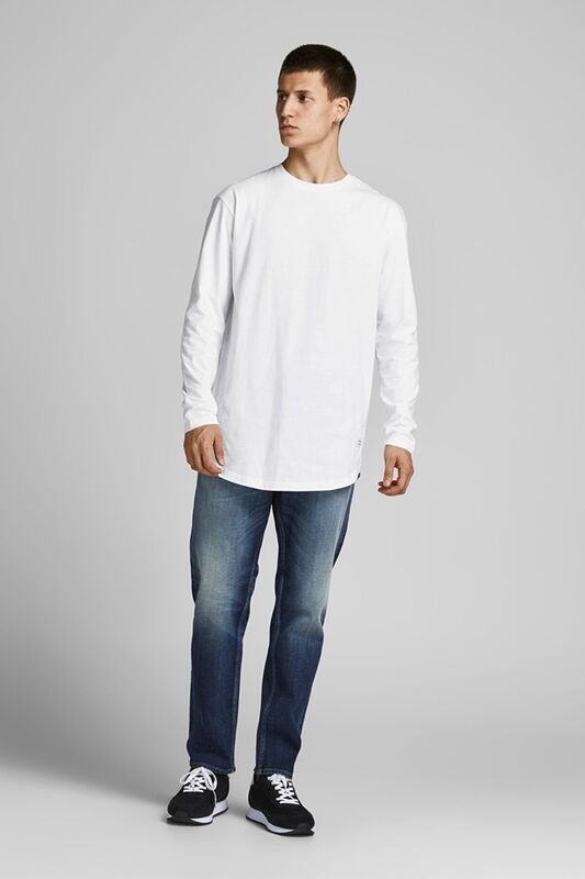 Jjenoa Tee O-Neck Ls Noos Erkek Koyu Mavi T-Shirt - 12190128
