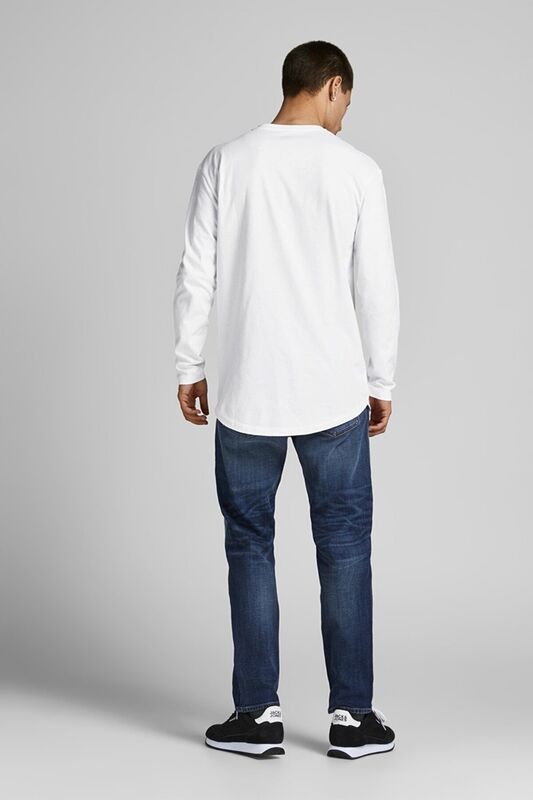 Jjenoa Tee O-Neck Ls Noos Erkek Koyu Mavi T-Shirt - 12190128