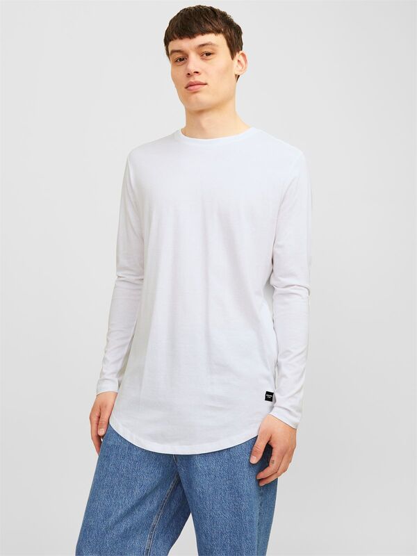 Jjenoa Tee O-Neck Ls Noos Erkek Gri T-Shirt - 12190128