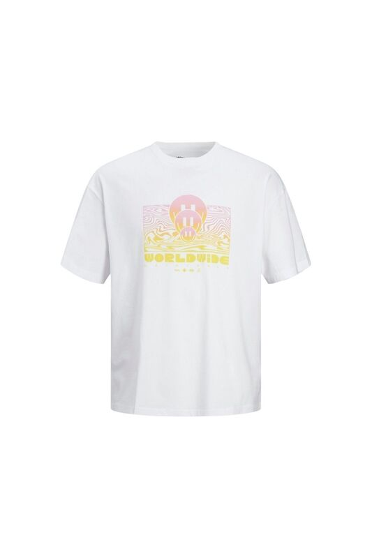 Jack & Jones - JORSCOPE TEE SS CREW NECK TG Erkek Beyaz T-Shirt - 12254178