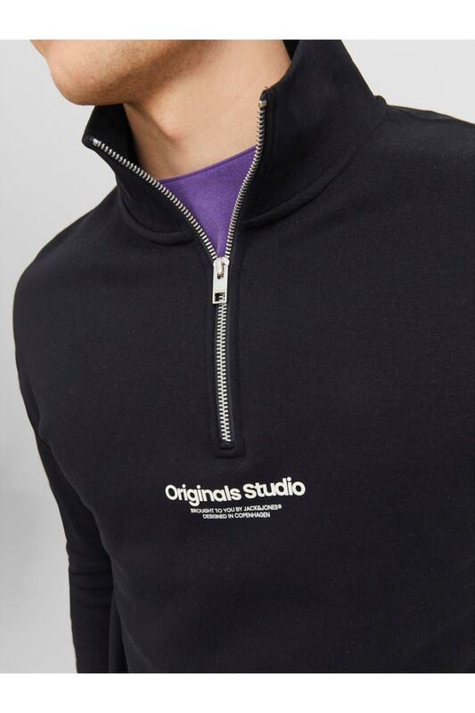 JORVESTERBRO SWEAT QUARTER ZIP HN NOOS Erkek Siyah Sweatshirt - 12241777