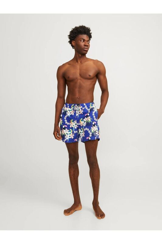 Jack & Jones - JPSTFIJI JJSWIM AOP SS24 LY SN Erkek Bluing Deniz Şortu - 12253230