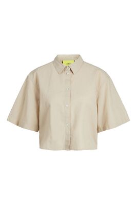 JJXX - JXLULU SS CROPPED LINEN BLEND SHIRT WVN Kadın Bej KK Gömlek - 12231335