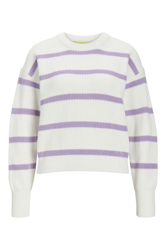 JJXX - JXMILA TWIST STRIPE CREW NECK KNIT SN Erkek Mor Kazak - 12213517