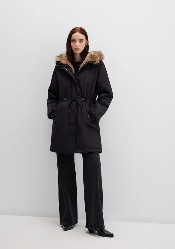 Mavi - KAPİŞONLU PARKA Kadın Siyah Parka - M1110786