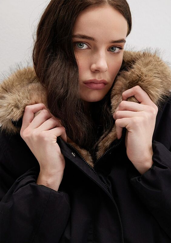 KAPİŞONLU PARKA Kadın Siyah Parka - M1110786