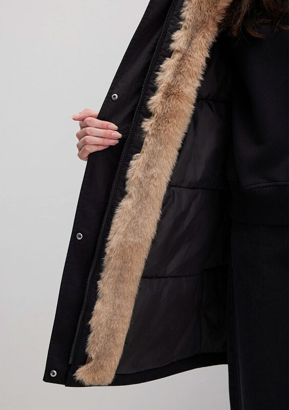 KAPİŞONLU PARKA Kadın Siyah Parka - M1110786