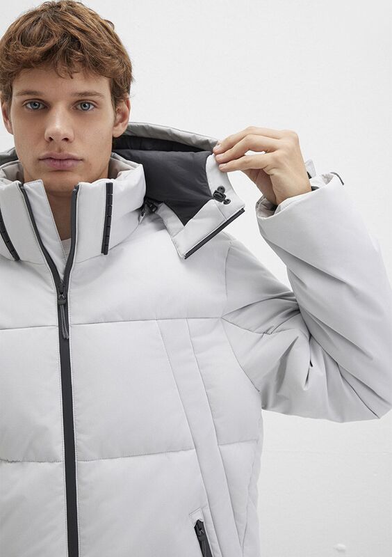 KAPÜŞONLU CEKET Erkek Gri Ceket - M0110675