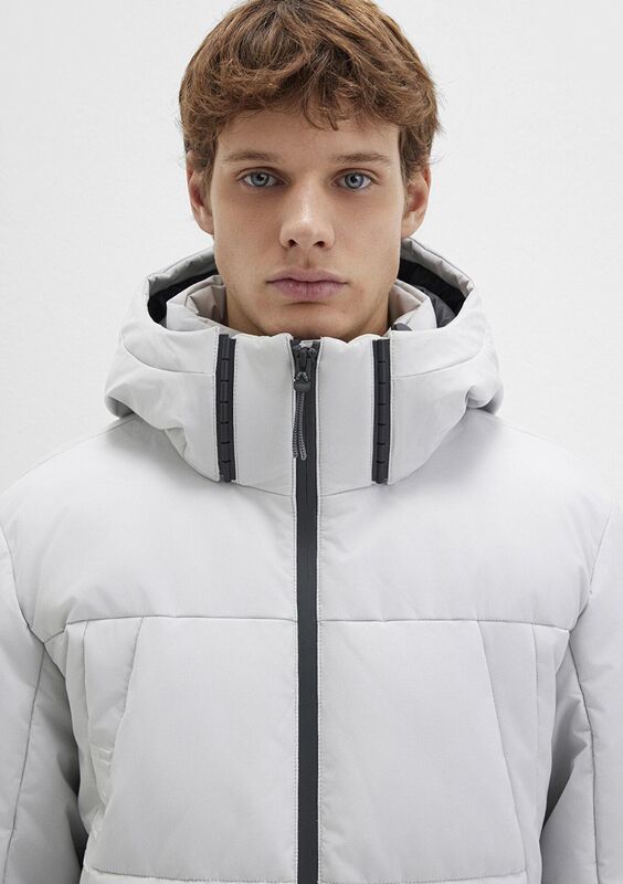 KAPÜŞONLU CEKET Erkek Gri Ceket - M0110675