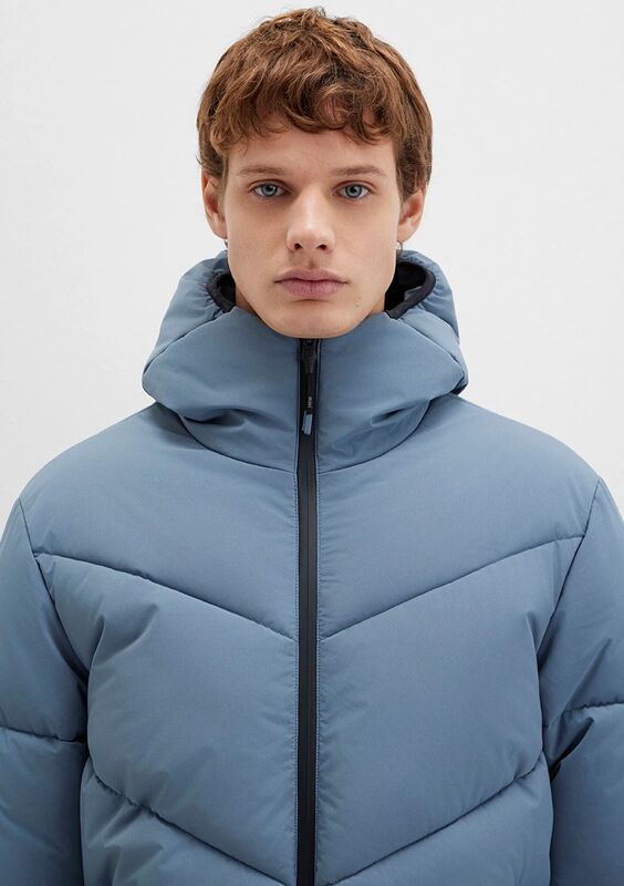 KAPÜŞONLU CEKET Erkek Mavi Dış Giyim - M0110360