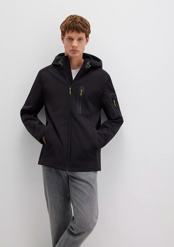 KAPÜŞONLU CEKET Erkek Siyah Ceket - M0110264