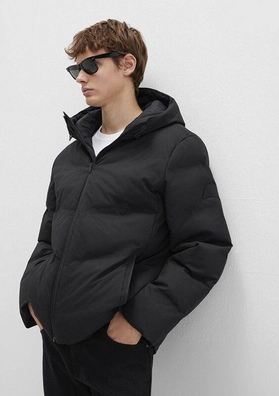 Mavi - KAPÜŞONLU CEKET Erkek Siyah Ceket - M0110651