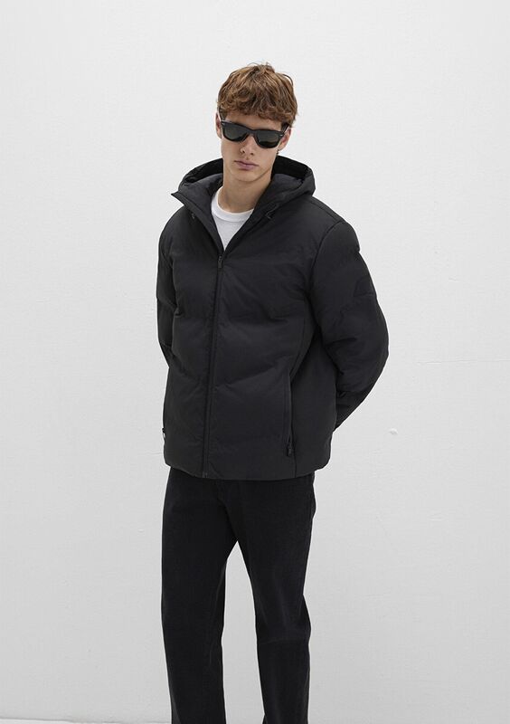 KAPÜŞONLU CEKET Erkek Siyah Ceket - M0110651