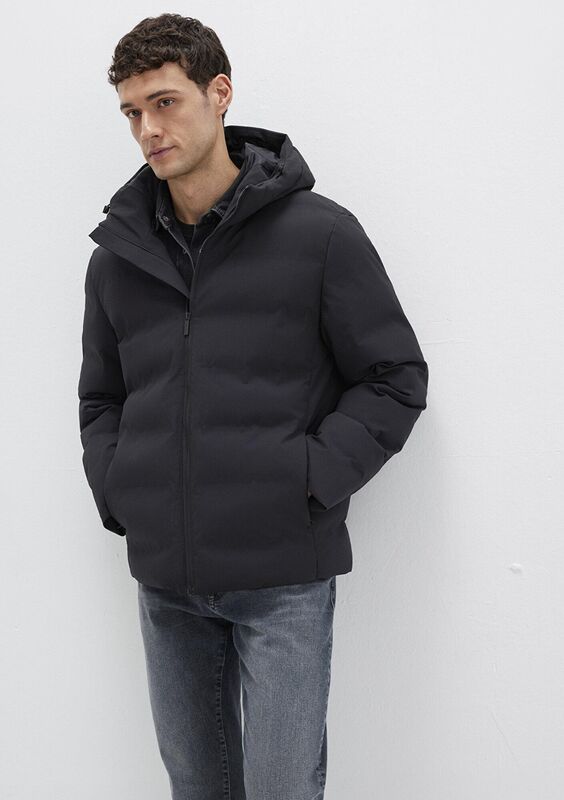 Mavi - KAPÜŞONLU CEKET Erkek Siyah Ceket - M0110652